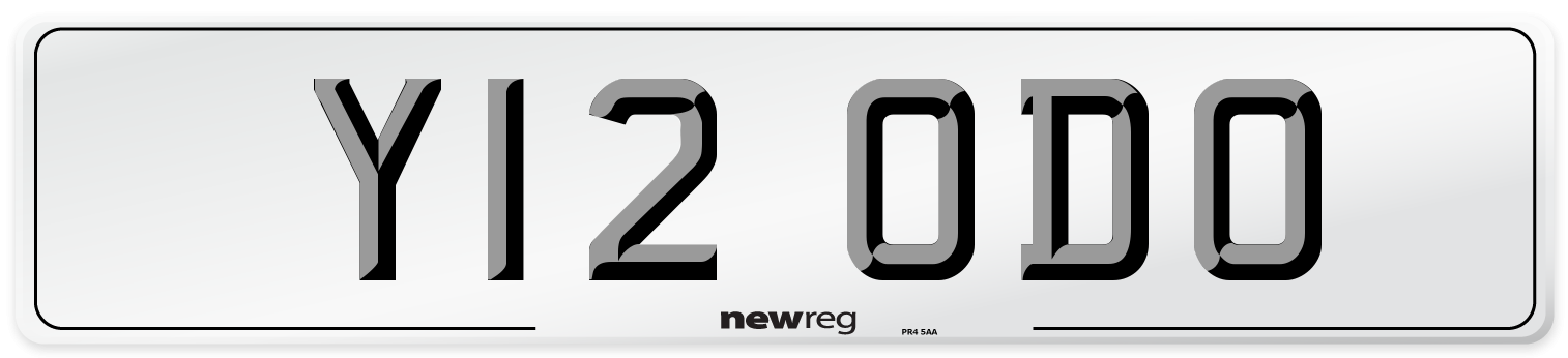 Y12 ODO Number Plate from New Reg